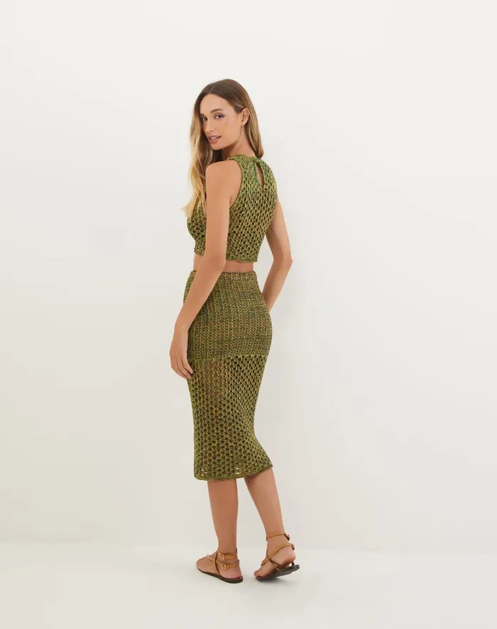 Women ViX Paula Hermanny Bottoms Knit Aria Midi Skirt 8211 Green