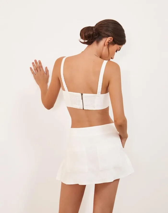 Women ViX Paula Hermanny Bottoms Lorie Mini Skirt 8211 Off White