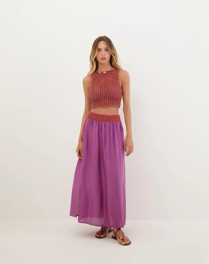 Women ViX Paula Hermanny Bottoms Mika Skirt 8211 Berry Burst
