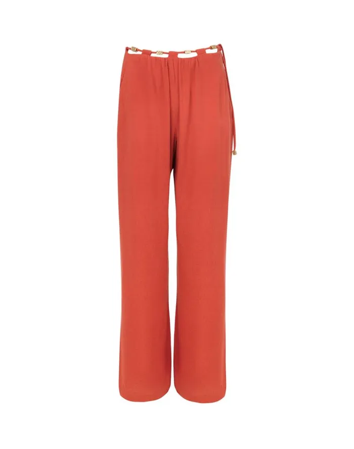 Women ViX Paula Hermanny Bottoms Miko Detail Pants 8211 Brick