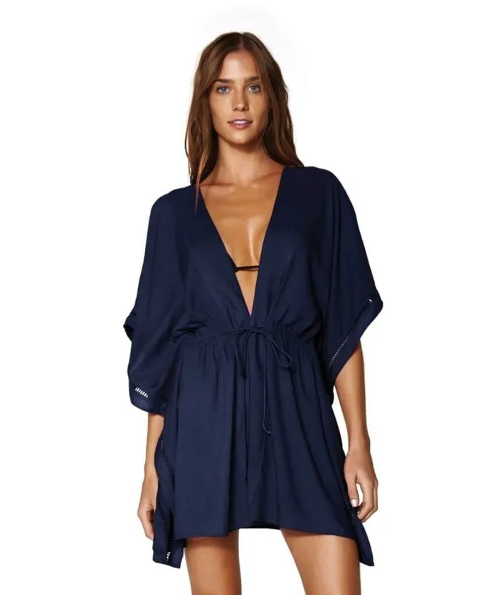 Women ViX Paula Hermanny Cover Ups Embroidery Kimono 8211 Indigo