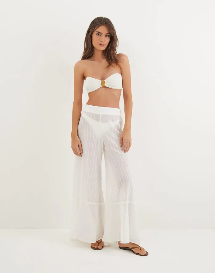 Women ViX Paula Hermanny Cover Ups Getty Pants 8211 Off White