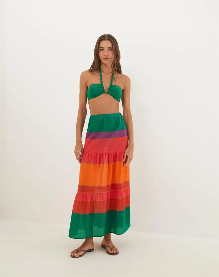 Women ViX Paula Hermanny Cover Ups Helen Long Skirt 8211 Heatwave