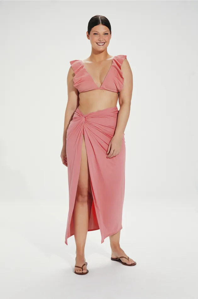 Women ViX Paula Hermanny Cover Ups Karen Midi Skirt 8211 Mandarin