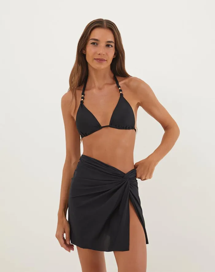 Women ViX Paula Hermanny Cover Ups Karen Mini Pareo Skirt 8211 Black