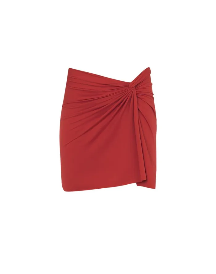 Women ViX Paula Hermanny Cover Ups Karen Mini Pareo Skirt 8211 Brick