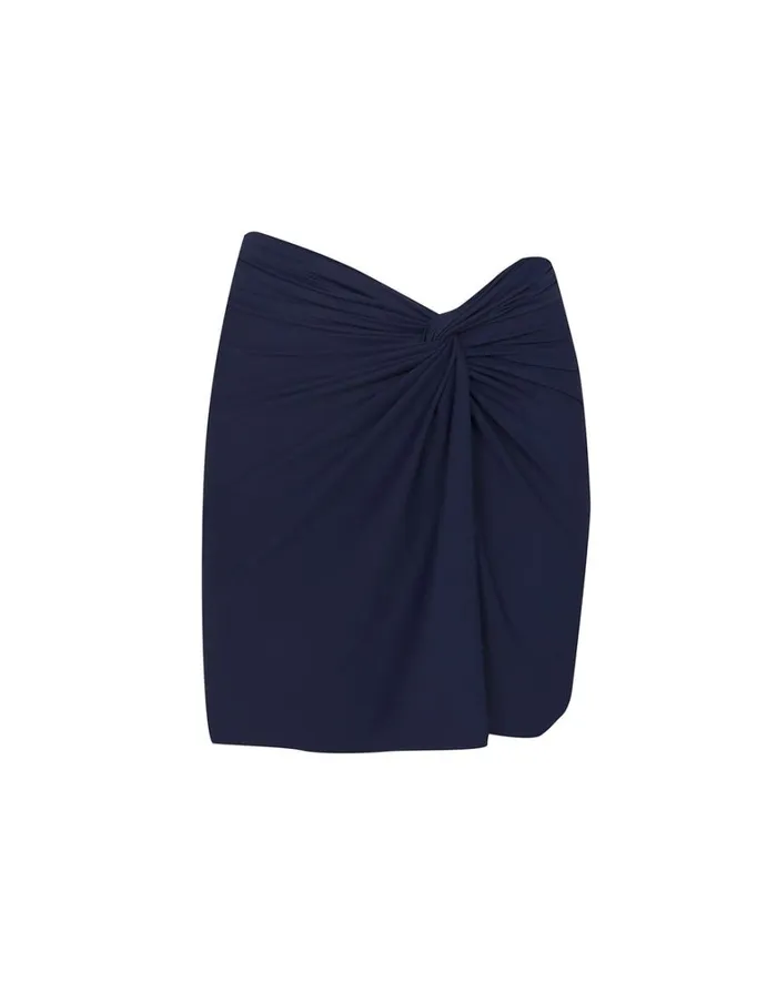 Women ViX Paula Hermanny Cover Ups Karen Mini Pareo Skirt 8211 Indigo