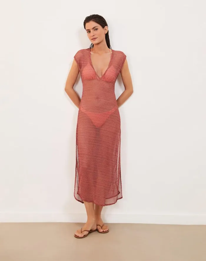 Women ViX Paula Hermanny Cover Ups Kimmy Long Cover Up 8211 Peach