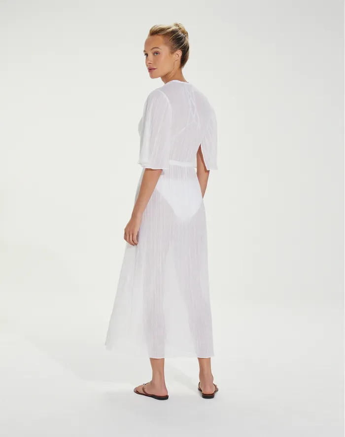 Women ViX Paula Hermanny Cover Ups Long Malia Caftan 8211 White