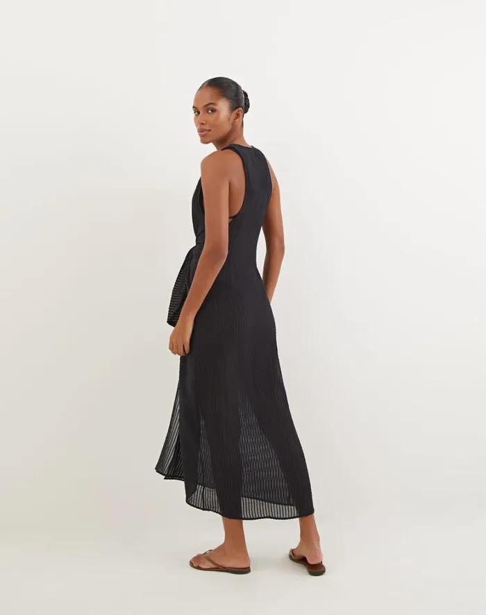 Women ViX Paula Hermanny Cover Ups Mita Long Cover Up 8211 Black