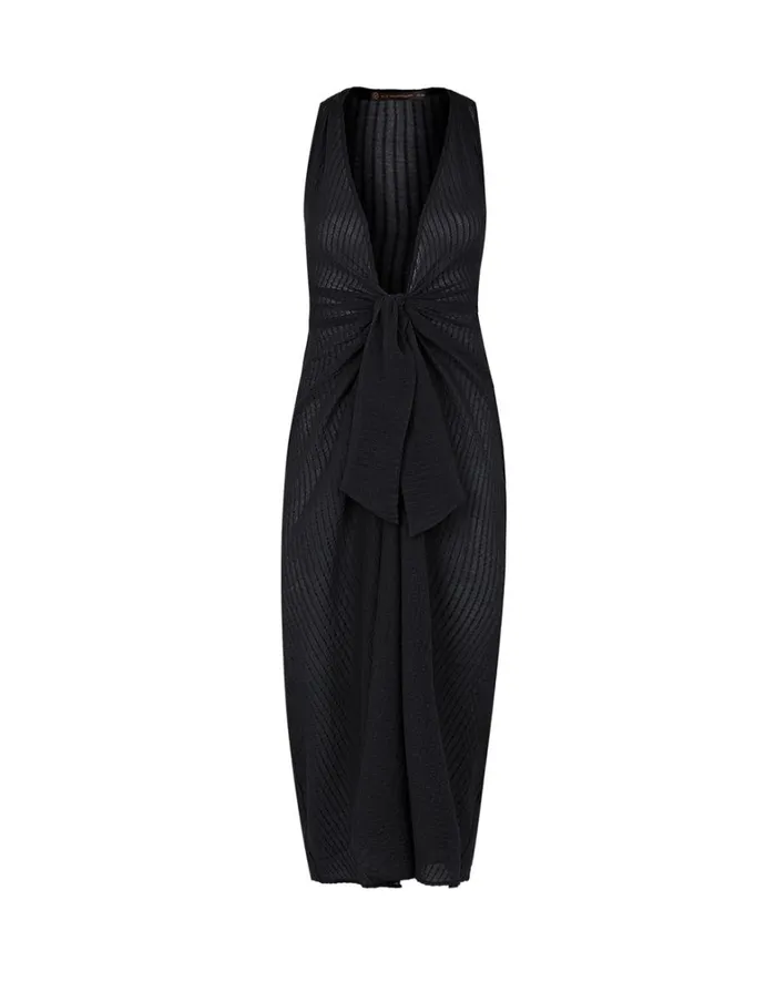 Women ViX Paula Hermanny Cover Ups Mita Long Cover Up 8211 Black