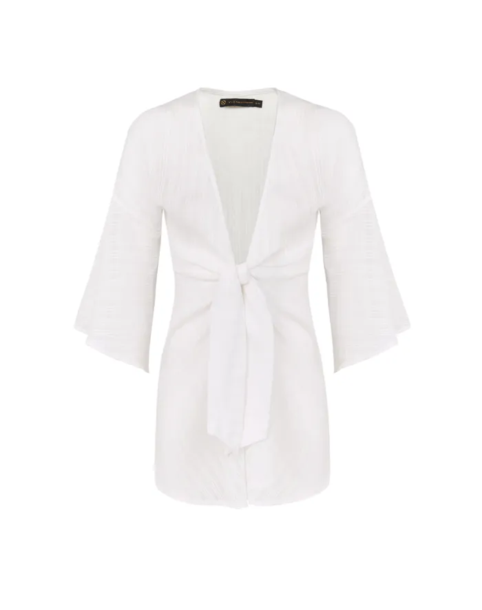 Women ViX Paula Hermanny Cover Ups Perola Short Caftan 8211 Off White