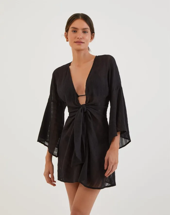 Women ViX Paula Hermanny Cover Ups Perola Short Cover Up 8211 Black
