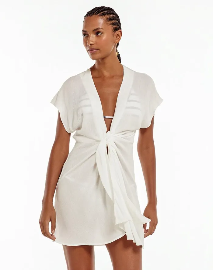 Women ViX Paula Hermanny Cover Ups Sasha Short Cover Up 8211 Off White