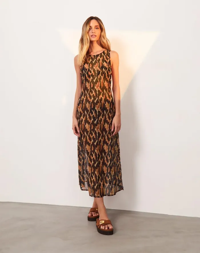Women ViX Paula Hermanny Cover Ups Twist Long Cover Up 8211 Camu