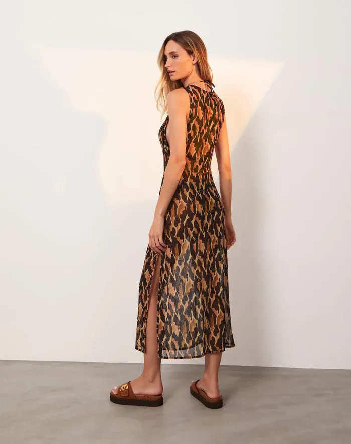 Women ViX Paula Hermanny Cover Ups Twist Long Cover Up 8211 Camu