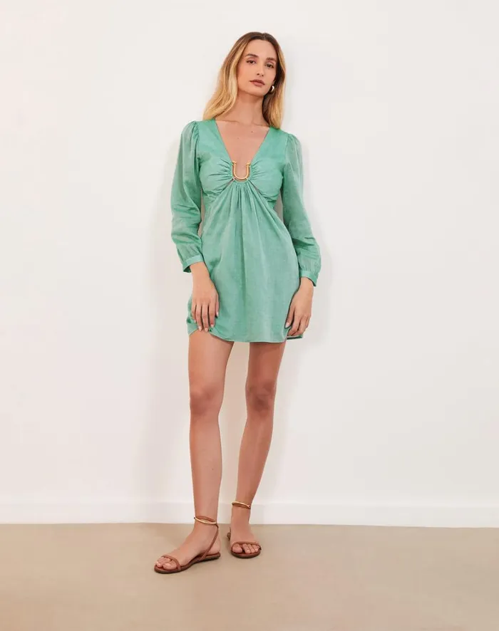 Women ViX Paula Hermanny Dresses Amelia Detail Short Dress 8211 Seagreen