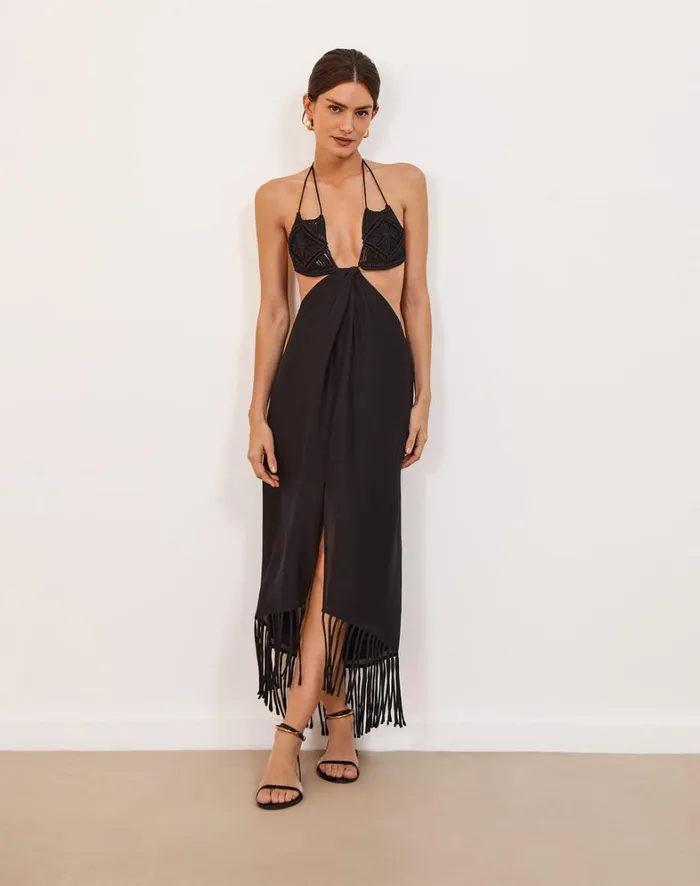 Women ViX Paula Hermanny Dresses Amra Midi Dress 8211 Black