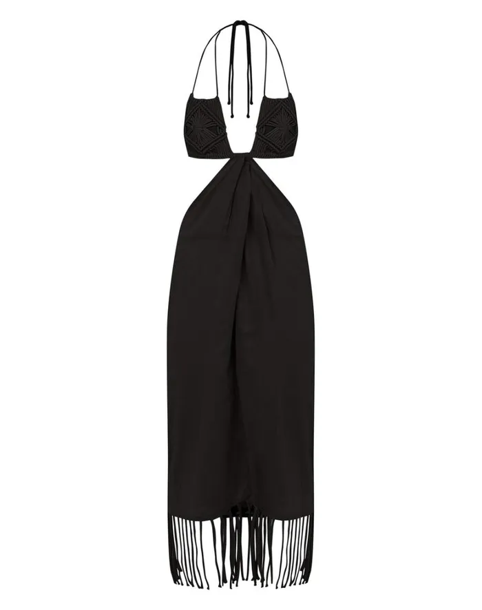 Women ViX Paula Hermanny Dresses Amra Midi Dress 8211 Black
