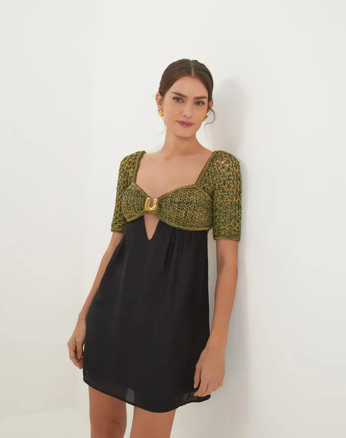 Women ViX Paula Hermanny Dresses Aria Short Dress 8211 Black