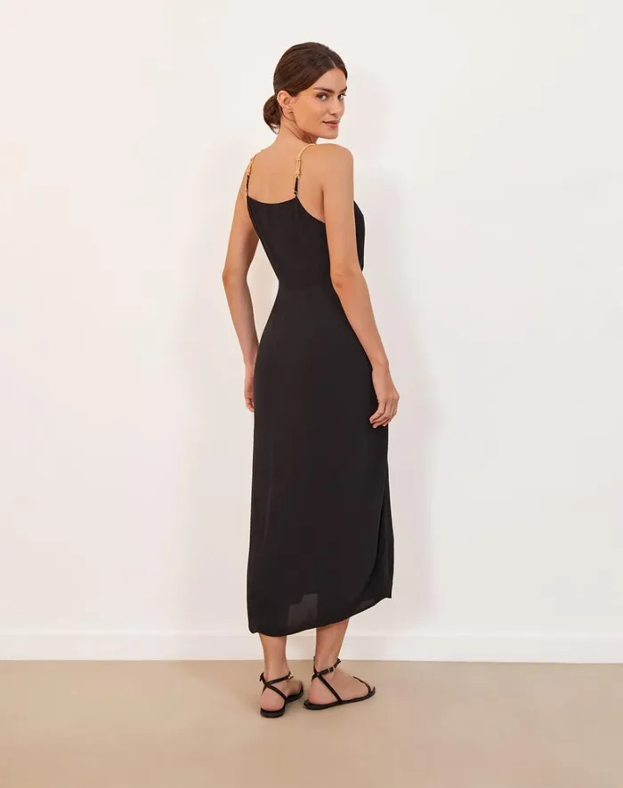 Women ViX Paula Hermanny Dresses Carly Detail Midi Dress 8211 Black
