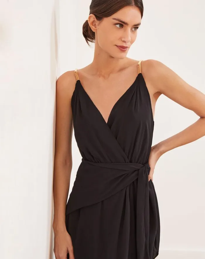 Women ViX Paula Hermanny Dresses Carly Detail Midi Dress 8211 Black
