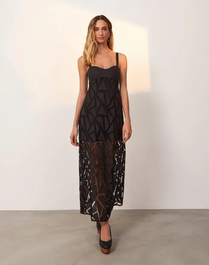 Women ViX Paula Hermanny Dresses Eleni Long Dress 8211 Black