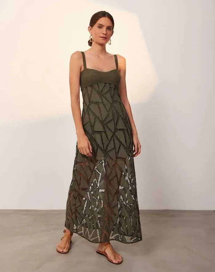 Women ViX Paula Hermanny Dresses Eleni Long Dress 8211 Evergreen