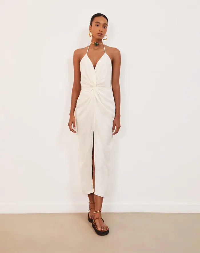 Women ViX Paula Hermanny Dresses Kana Midi Dress 8211 Off White