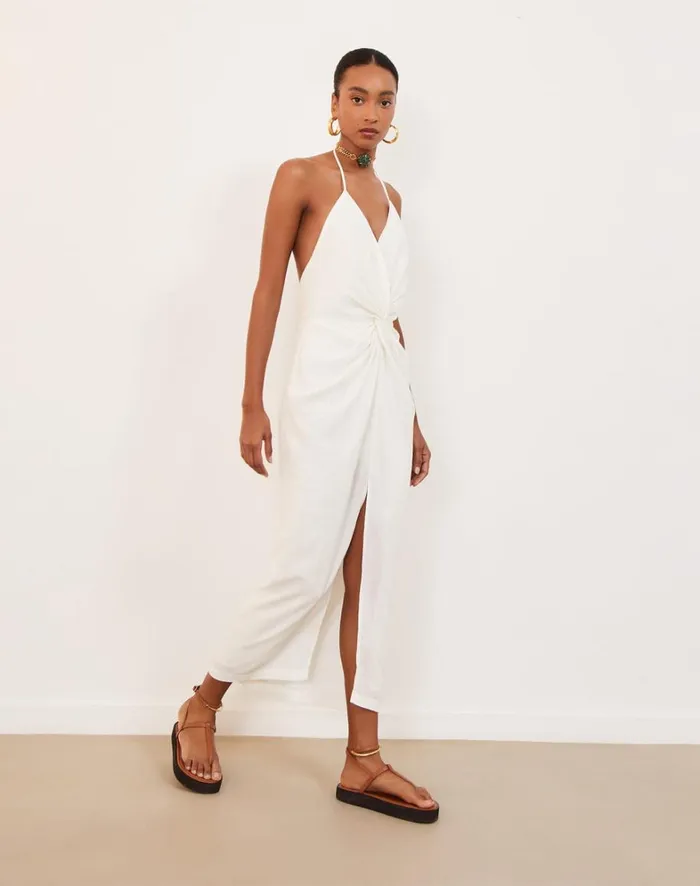 Women ViX Paula Hermanny Dresses Kana Midi Dress 8211 Off White