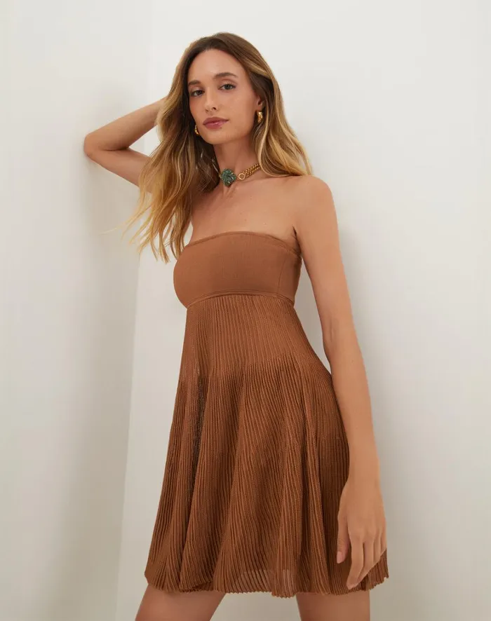Women ViX Paula Hermanny Dresses Knit Natalie Short Dress 8211 Camel