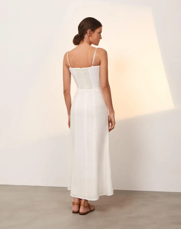 Women ViX Paula Hermanny Dresses Lilith Detail Long Dress 8211 Off White