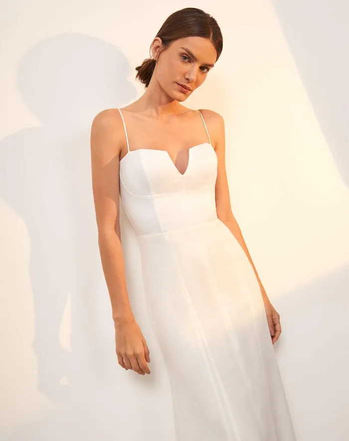Women ViX Paula Hermanny Dresses Lilith Detail Long Dress 8211 Off White