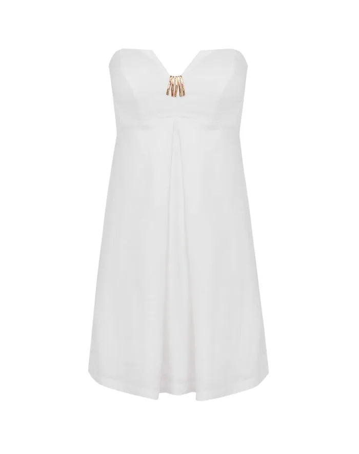 Women ViX Paula Hermanny Dresses Lucile Detail Short Dress 8211 Off White