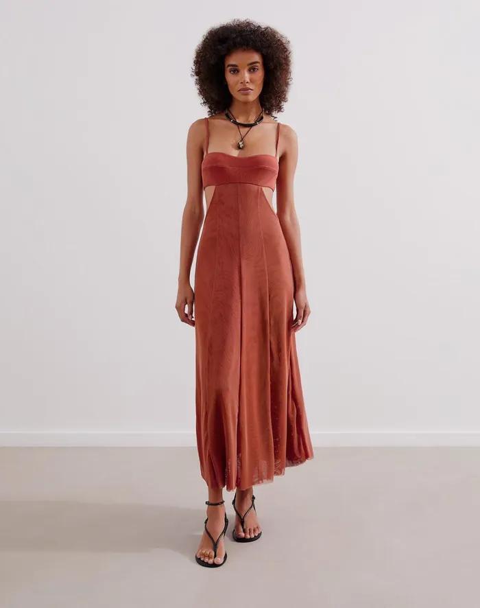 Women ViX Paula Hermanny Dresses Melinda Long Dress 8211 Brick