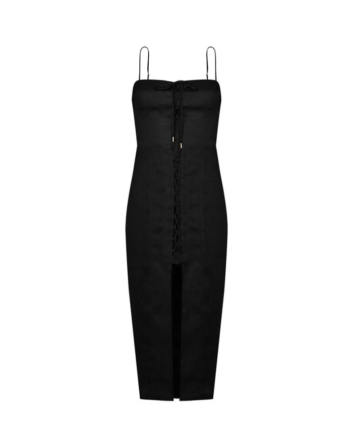Women ViX Paula Hermanny Dresses Rubia Midi Dress 8211 Black