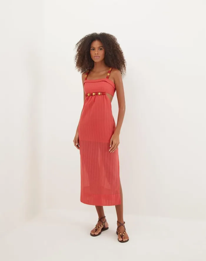 Women ViX Paula Hermanny Dresses Sally Midi Dress 8211 Raspberry