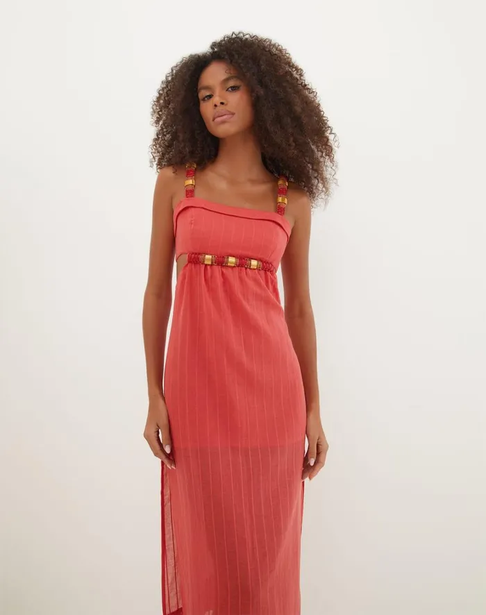 Women ViX Paula Hermanny Dresses Sally Midi Dress 8211 Raspberry