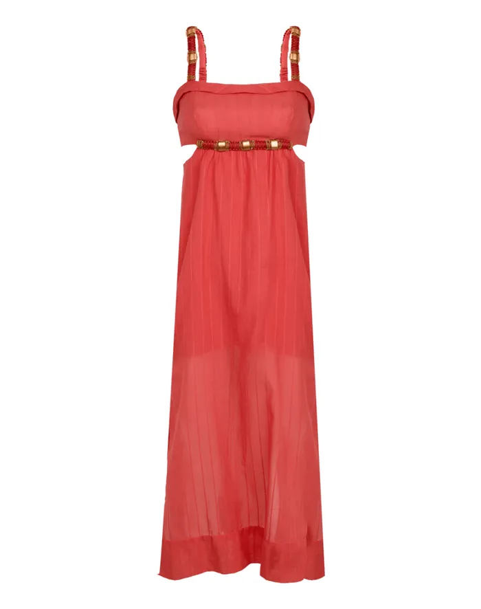 Women ViX Paula Hermanny Dresses Sally Midi Dress 8211 Raspberry