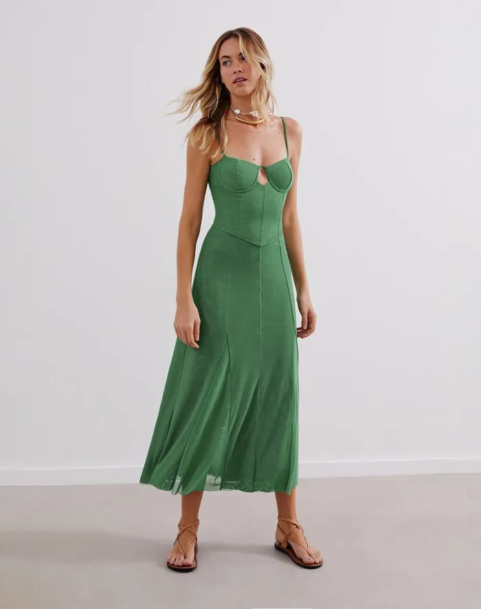 Women ViX Paula Hermanny Dresses Sheer Maya Long Dress 8211 Aspen