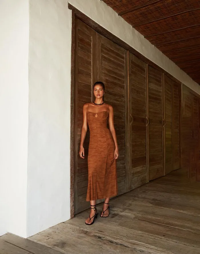 Women ViX Paula Hermanny Dresses Sheer Maya Long Dress 8211 Gingko