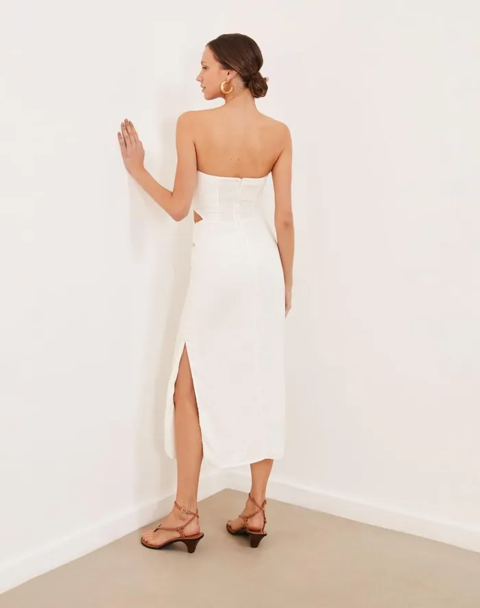 Women ViX Paula Hermanny Dresses Sonny Detail Midi Dress 8211 Off White