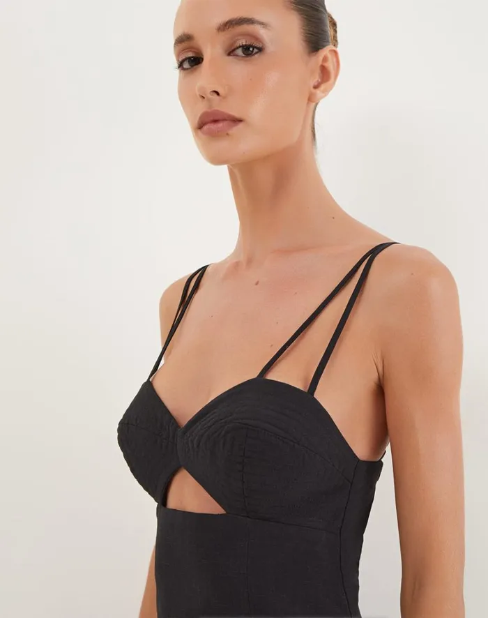 Women ViX Paula Hermanny Dresses Tats Midi Dress 8211 Black