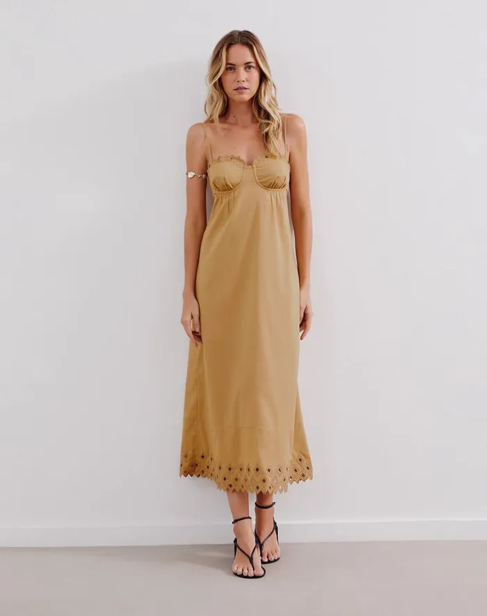 Women ViX Paula Hermanny Dresses Tess Long Dress 8211 Walnut