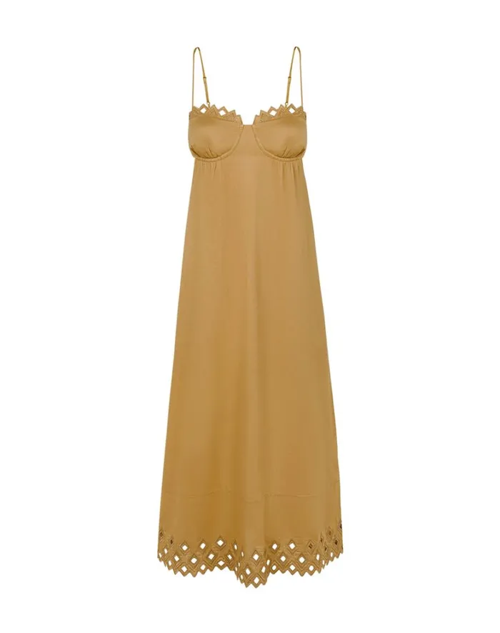 Women ViX Paula Hermanny Dresses Tess Long Dress 8211 Walnut