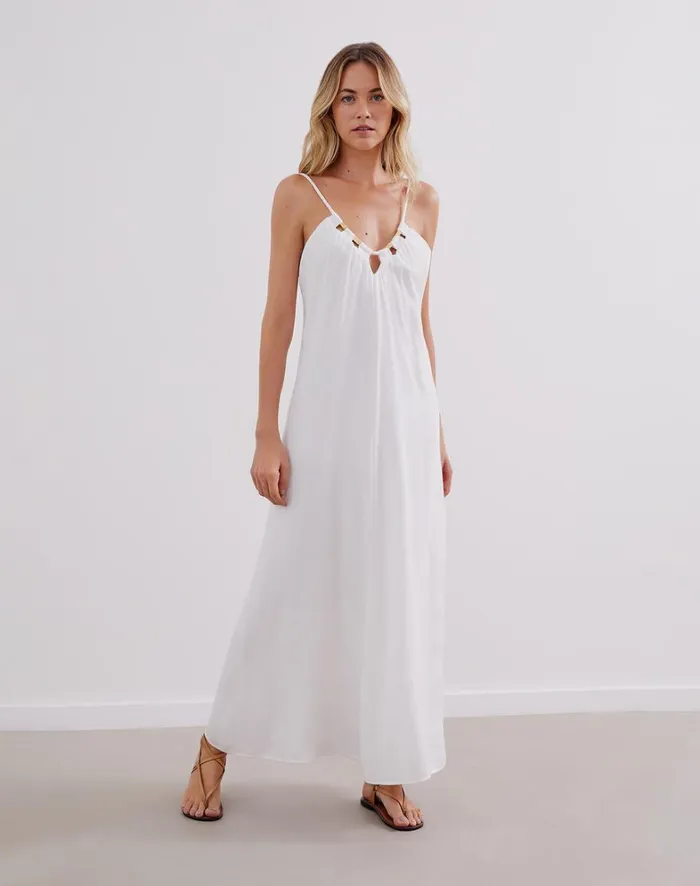 Women ViX Paula Hermanny Dresses Zima Long Dress 8211 Off White