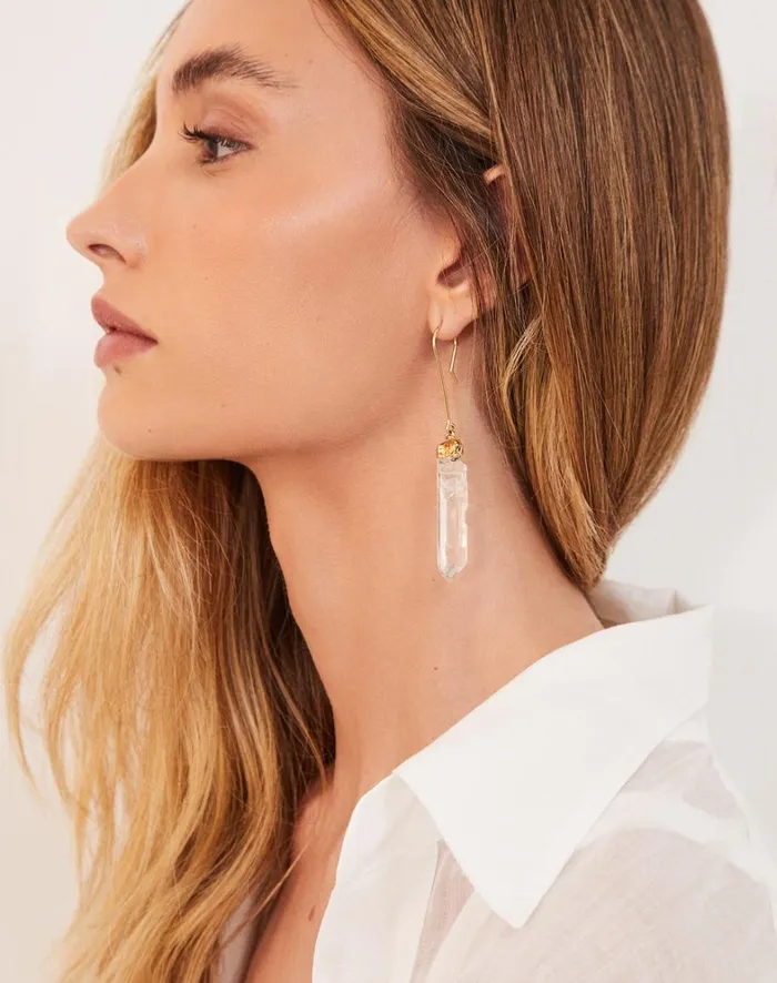 Women ViX Paula Hermanny Jewelry Cristal Earrings 8211 Gold