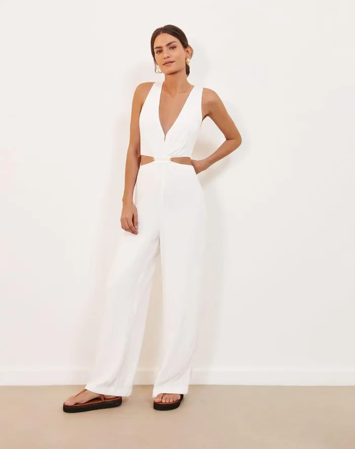 Women ViX Paula Hermanny Jumpsuits and Rompers Nayara Detail Jumpsuit 8211 Off White