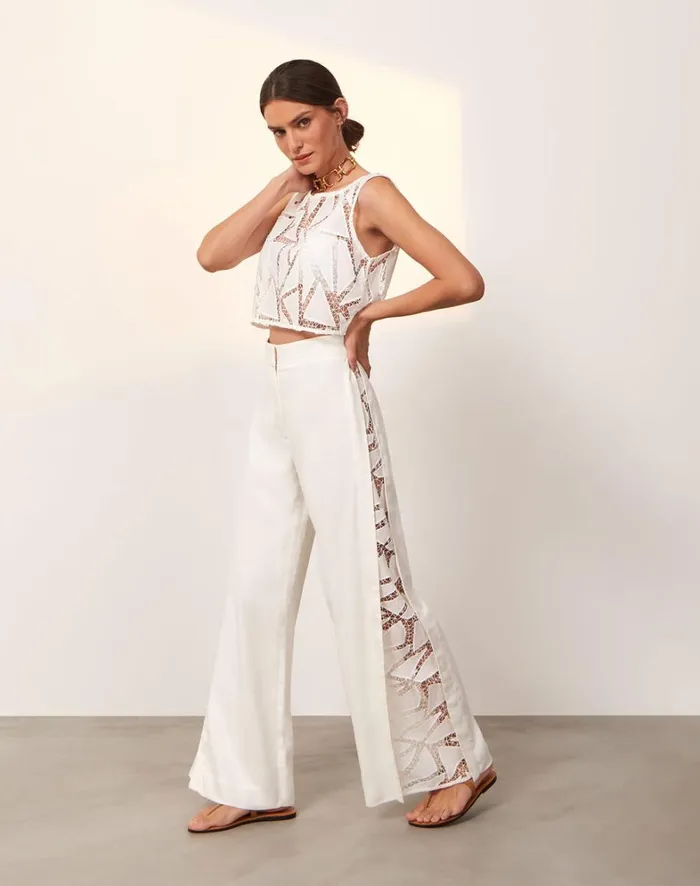 Women ViX Paula Hermanny Matching Sets Bree Pants 8211 Off White