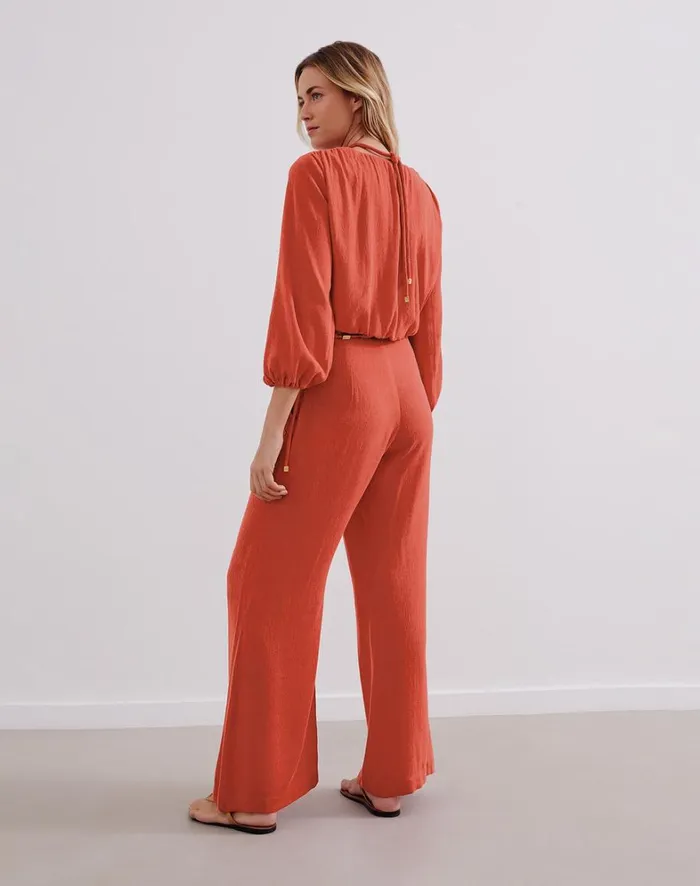 Women ViX Paula Hermanny Matching Sets Ino Long Sleeve Blouse 8211 Brick